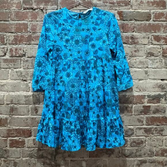 Zara Sharon Floral Tiered Babydoll Swing Mini Dress Blogger Favorite Size S - Picture 6 of 10